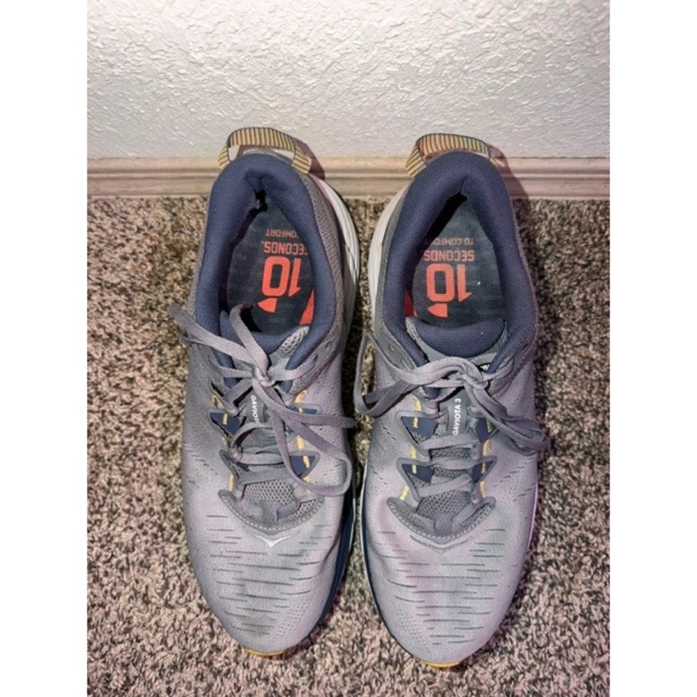 Hoka One One Gaviota 3 Mens Running Shoes Grey Navy Yellow 1113520 Size 11.5